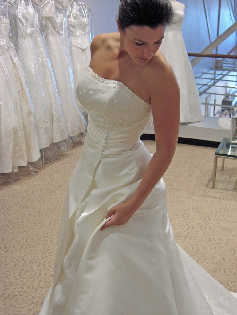 Bride Trying on Dresses
