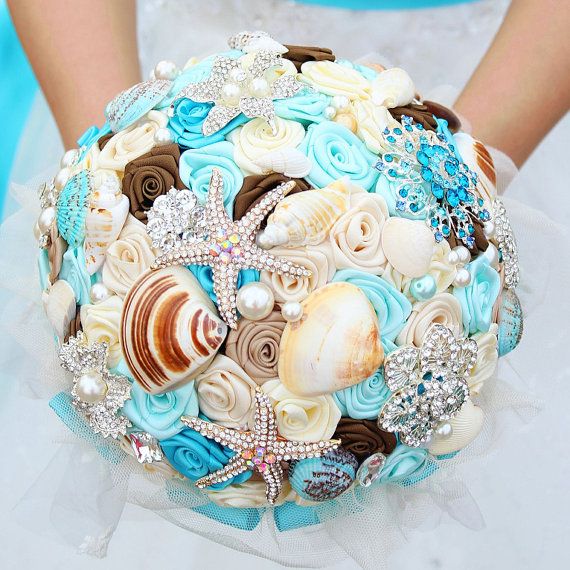 Brooch and Seashell Bouquet