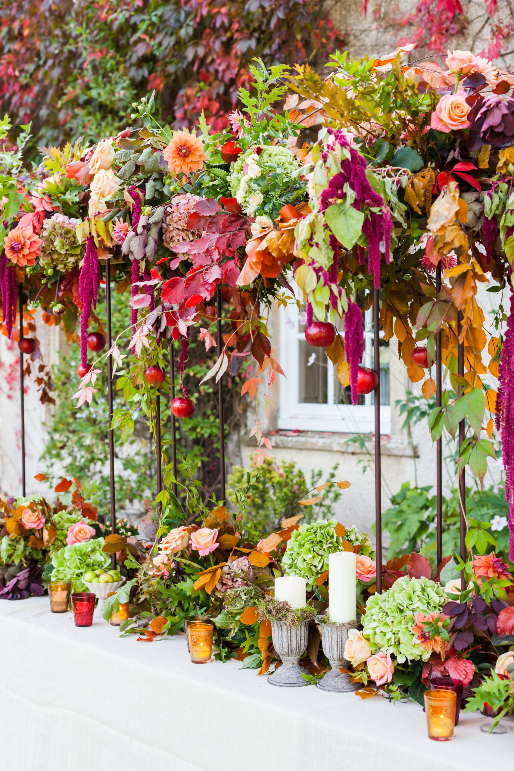 Gathered Style, Darker Pastels, Floral Canopy - Bloom Room Studio LTD - Autumnal Canopy - Photo Credit Katie Spicer